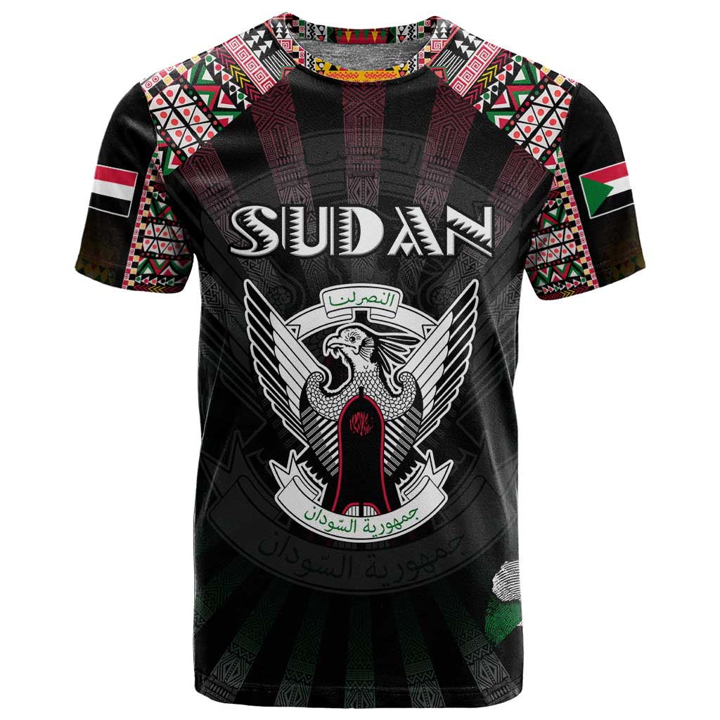 Personalized Sudan Roots T shirt African Pride in Fingerprint and Tribal Colors