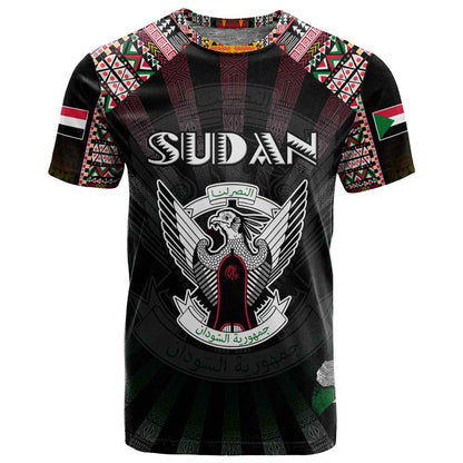 Personalized Sudan Roots T shirt African Pride in Fingerprint and Tribal Colors