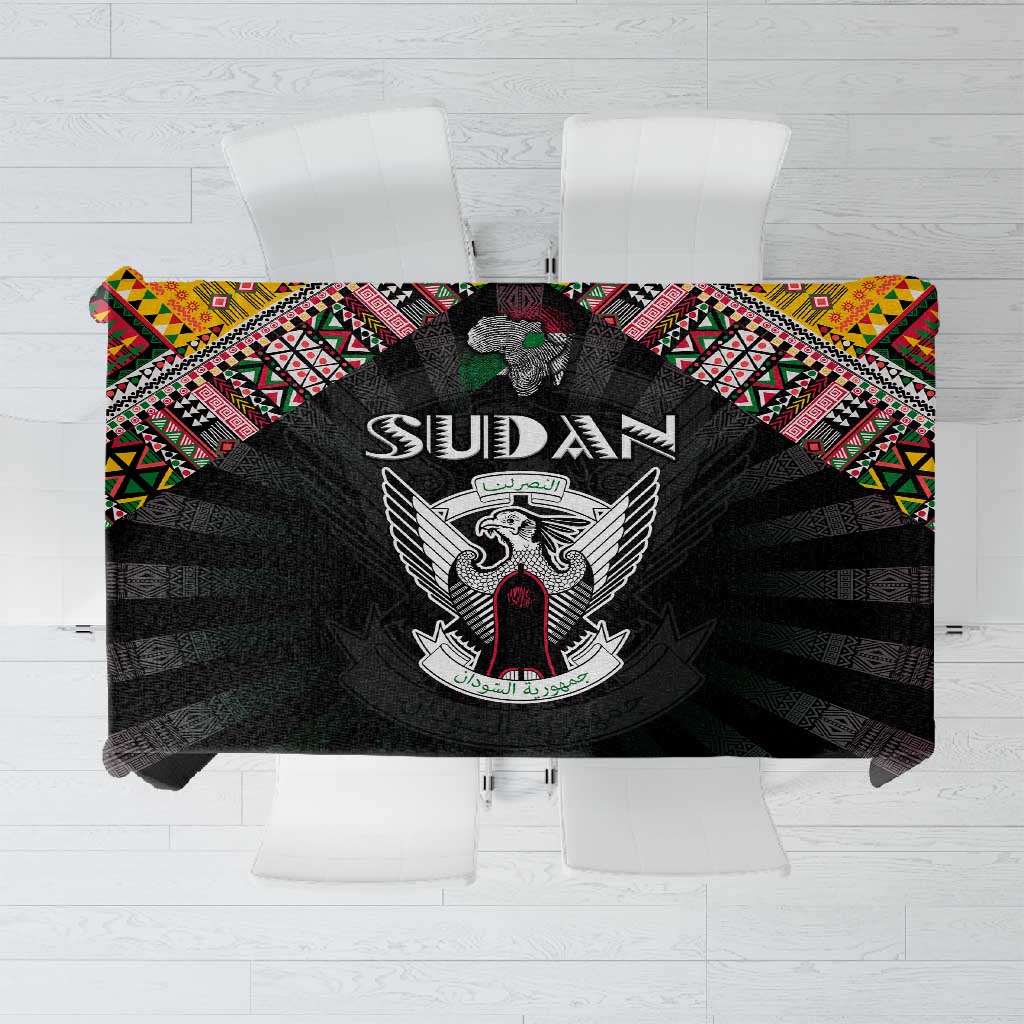 Sudan Roots Tablecloth African Pride in Fingerprint and Tribal Colors