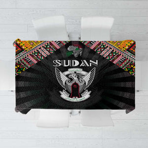Sudan Roots Tablecloth African Pride in Fingerprint and Tribal Colors