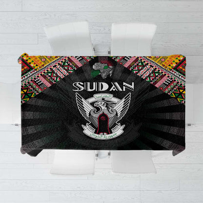 Sudan Roots Tablecloth African Pride in Fingerprint and Tribal Colors
