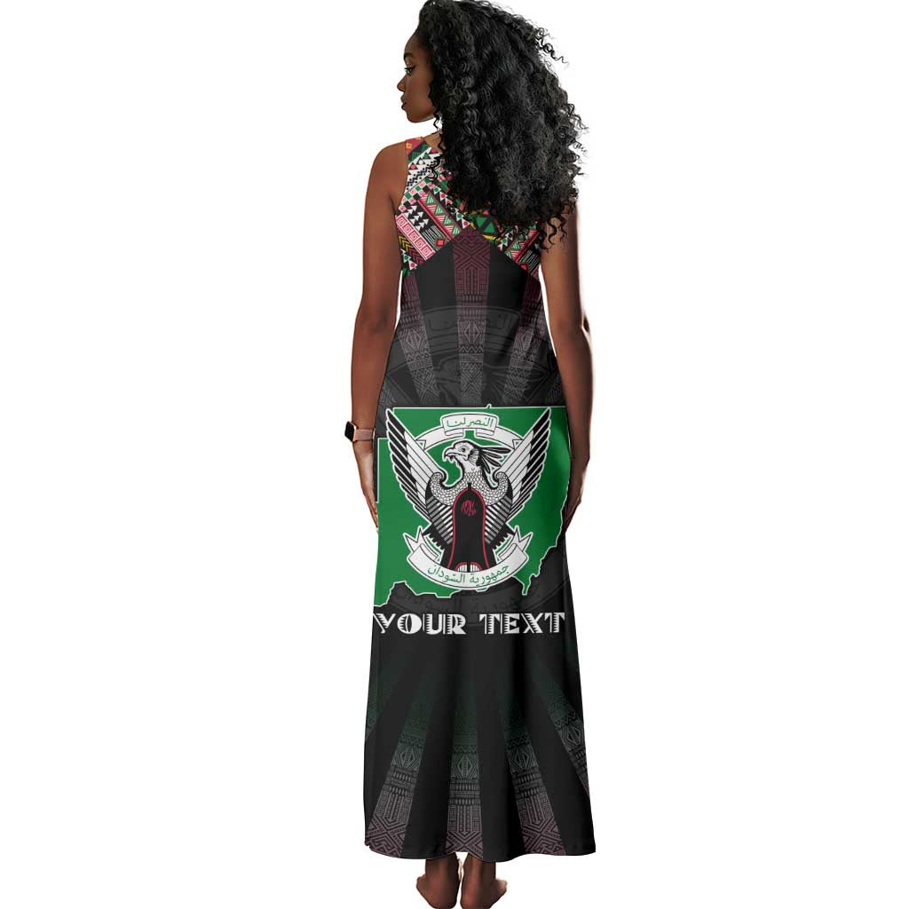 Personalized Sudan Roots Tank Maxi Dress African Pride in Fingerprint and Tribal Colors