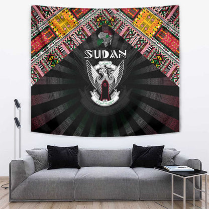 Sudan Roots Tapestry African Pride in Fingerprint and Tribal Colors