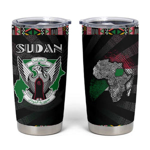 Sudan Roots Tumbler Cup African Pride in Fingerprint and Tribal Colors