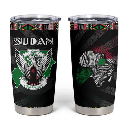 Sudan Roots Tumbler Cup African Pride in Fingerprint and Tribal Colors