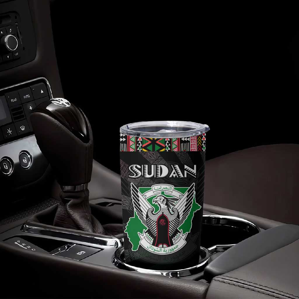 Sudan Roots Tumbler Cup African Pride in Fingerprint and Tribal Colors
