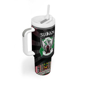 Sudan Roots Tumbler With Handle African Pride in Fingerprint and Tribal Colors