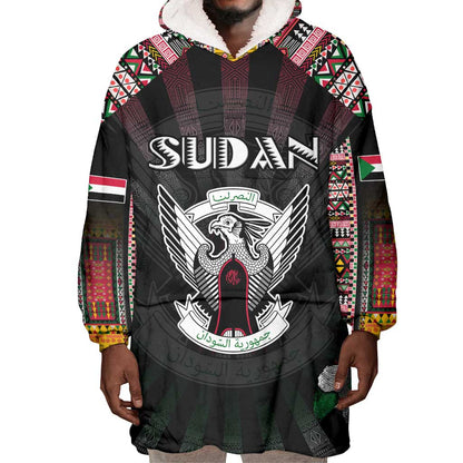 Personalized Sudan Roots Wearable Blanket Hoodie African Pride in Fingerprint and Tribal Colors
