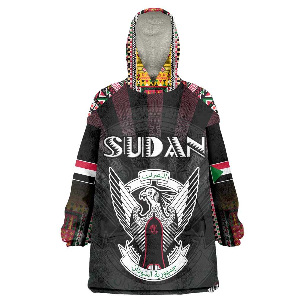 Personalized Sudan Roots Wearable Blanket Hoodie African Pride in Fingerprint and Tribal Colors