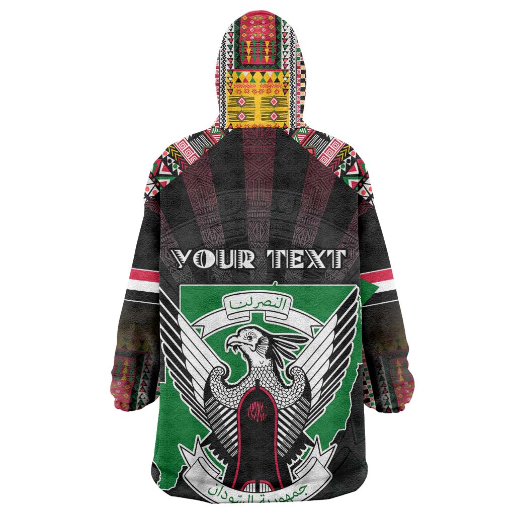 Personalized Sudan Roots Wearable Blanket Hoodie African Pride in Fingerprint and Tribal Colors
