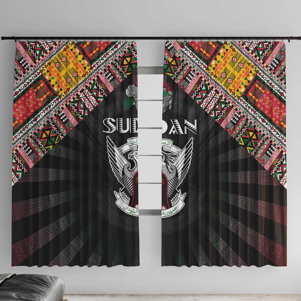 Sudan Roots Window Curtain African Pride in Fingerprint and Tribal Colors