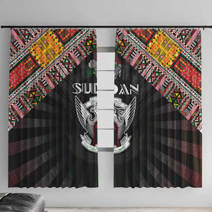 Sudan Roots Window Curtain African Pride in Fingerprint and Tribal Colors