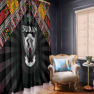 Sudan Roots Window Curtain African Pride in Fingerprint and Tribal Colors