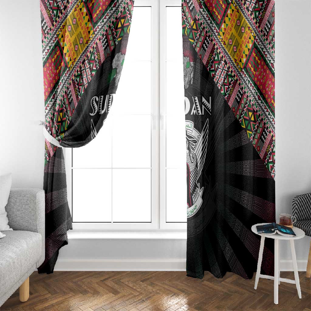 Sudan Roots Window Curtain African Pride in Fingerprint and Tribal Colors