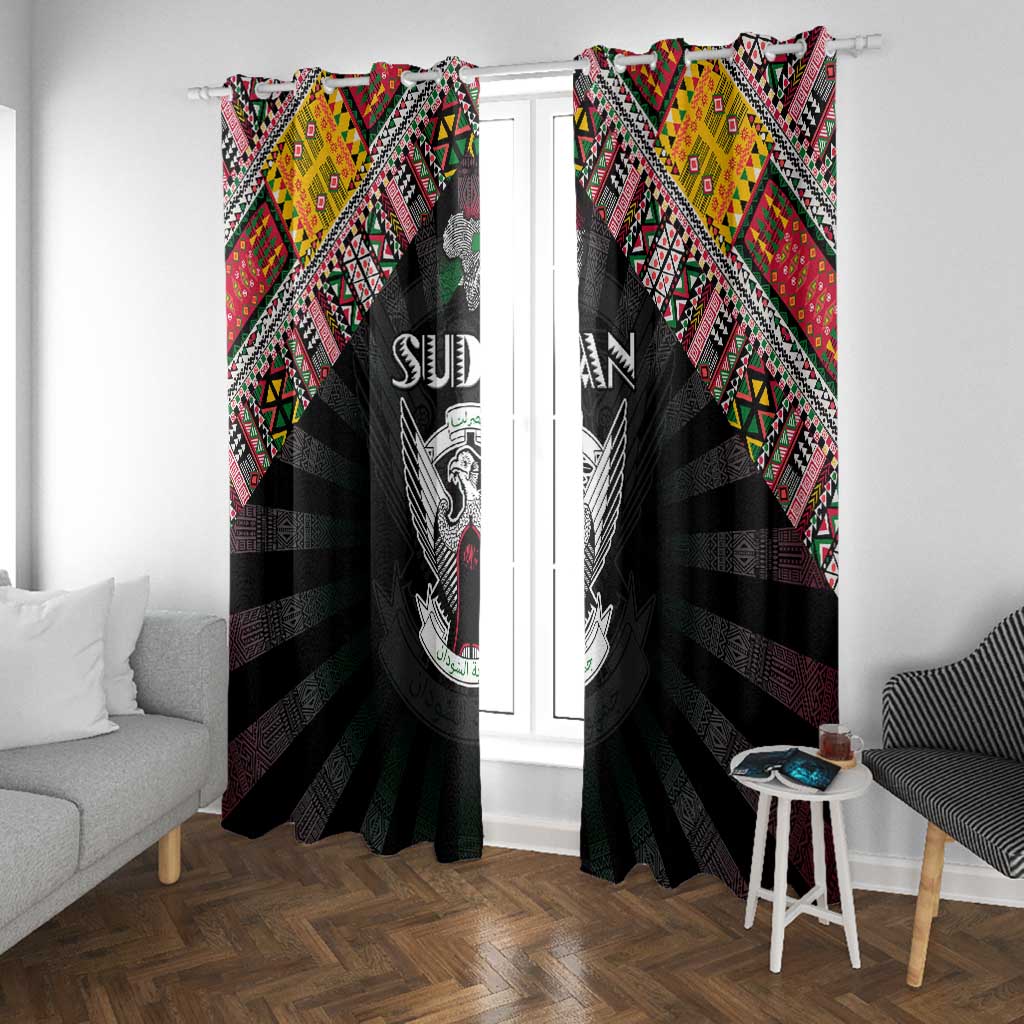 Sudan Roots Window Curtain African Pride in Fingerprint and Tribal Colors