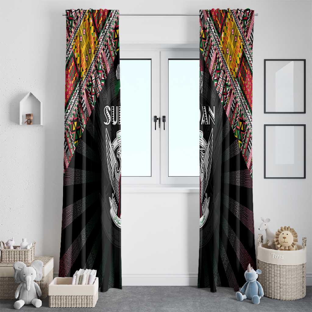 Sudan Roots Window Curtain African Pride in Fingerprint and Tribal Colors