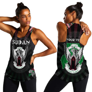 Personalized Sudan Roots Women Racerback Tank African Pride in Fingerprint and Tribal Colors