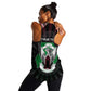 Personalized Sudan Roots Women Racerback Tank African Pride in Fingerprint and Tribal Colors