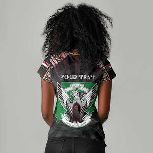 Personalized Sudan Roots Women V-Neck T-Shirt African Pride in Fingerprint and Tribal Colors