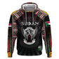 Personalized Sudan Roots Zip Hoodie African Pride in Fingerprint and Tribal Colors