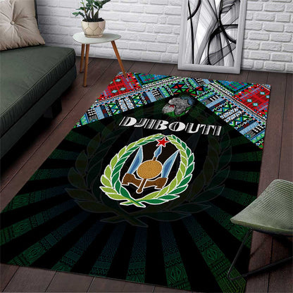 Djibouti Roots Area Rug African Pride in Fingerprint and Tribal Colors
