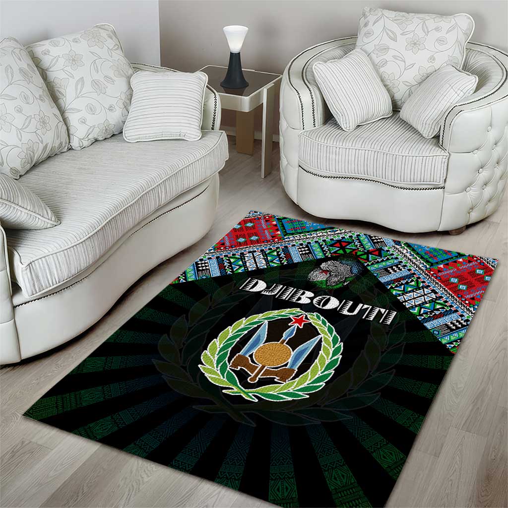 Djibouti Roots Area Rug African Pride in Fingerprint and Tribal Colors