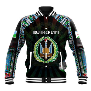 Personalized Djibouti Roots Baseball Jacket African Pride in Fingerprint and Tribal Colors