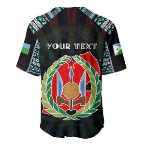 Personalized Djibouti Roots Baseball Jersey African Pride in Fingerprint and Tribal Colors