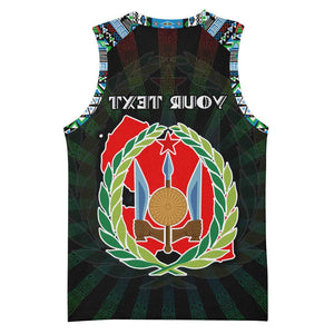 Personalized Djibouti Roots Basketball Jersey African Pride in Fingerprint and Tribal Colors - African Pride
