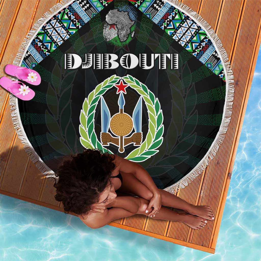 Djibouti Roots Beach Blanket African Pride in Fingerprint and Tribal Colors