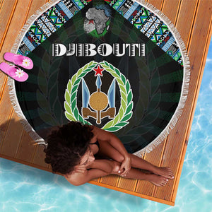 Djibouti Roots Beach Blanket African Pride in Fingerprint and Tribal Colors
