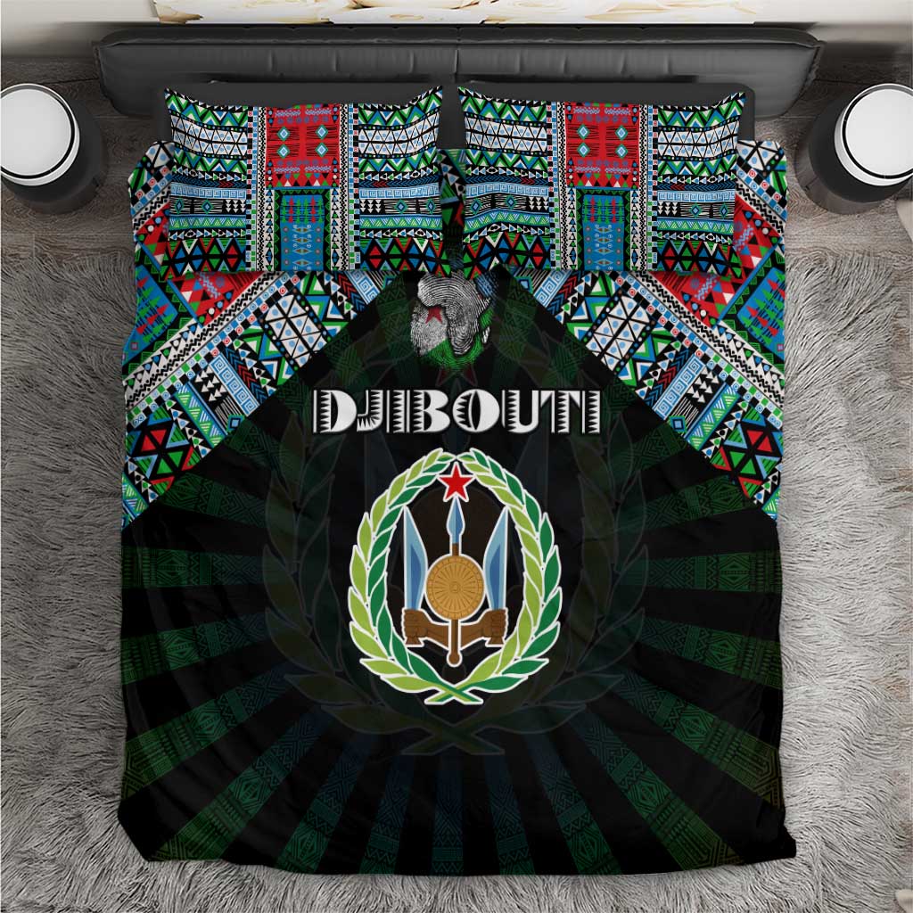 Djibouti Roots Bedding Set African Pride in Fingerprint and Tribal Colors