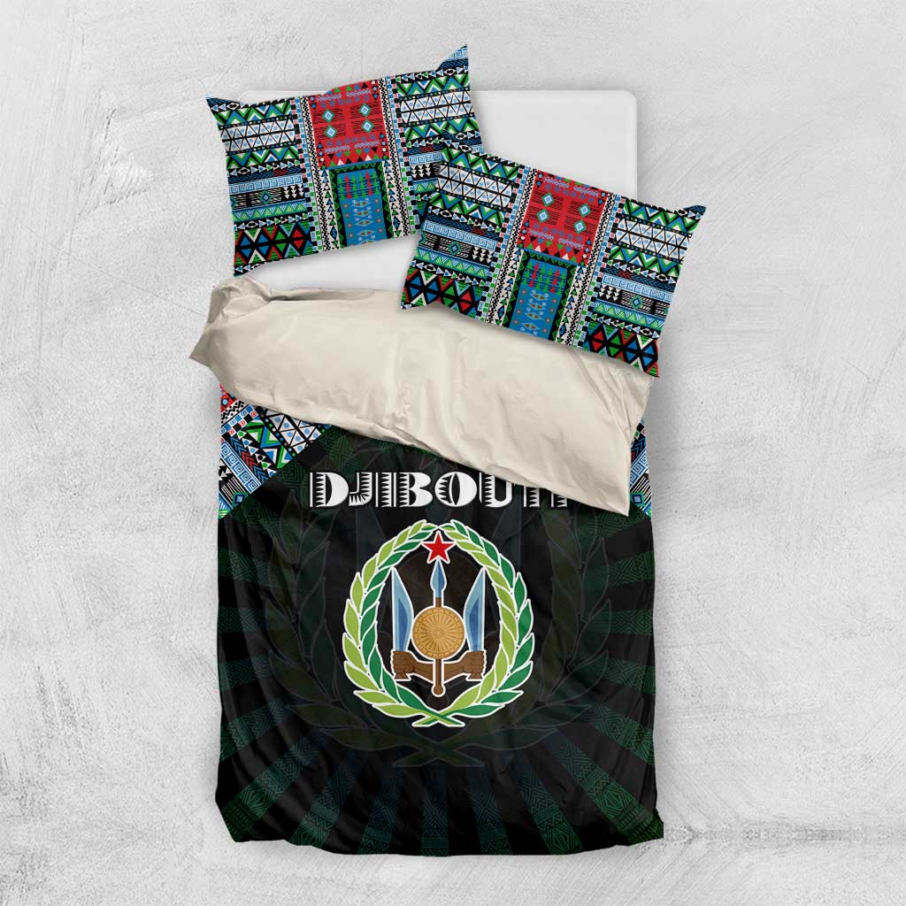 Djibouti Roots Bedding Set African Pride in Fingerprint and Tribal Colors