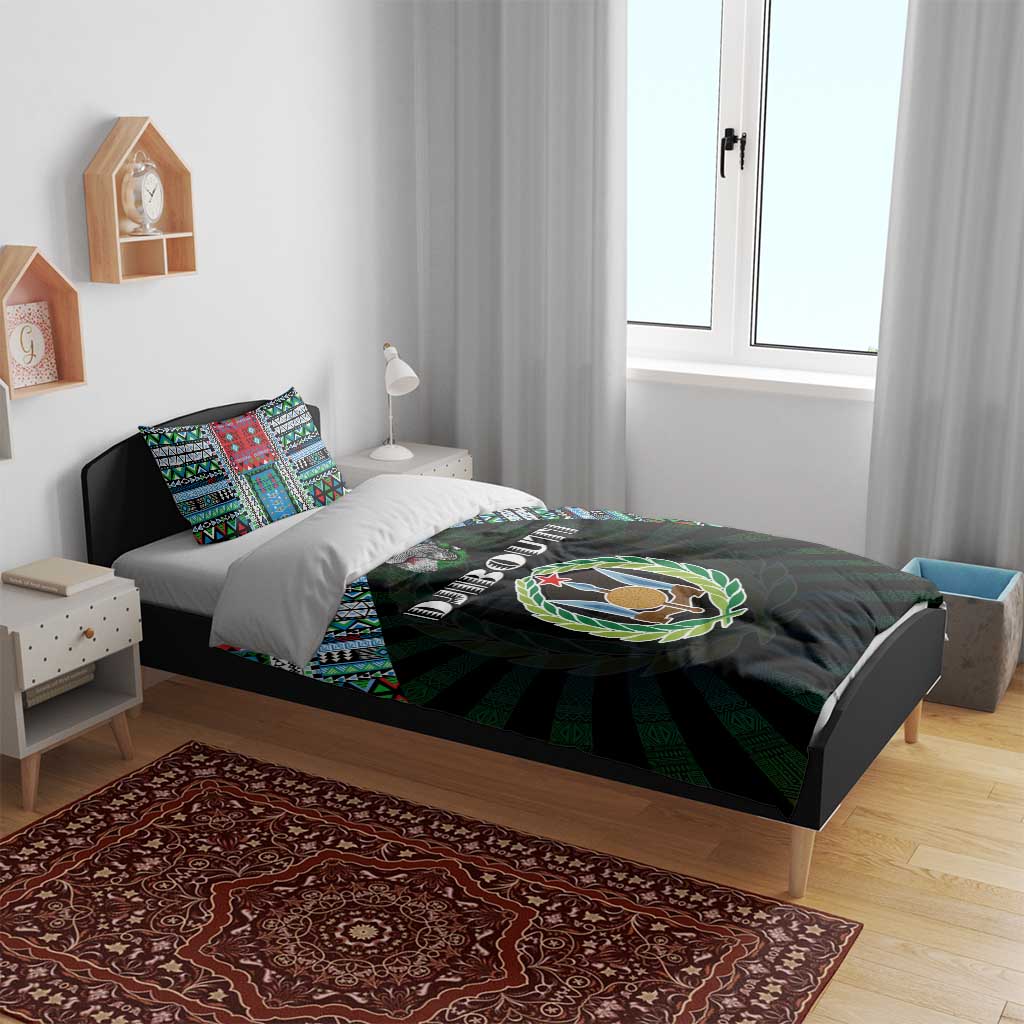 Djibouti Roots Bedding Set African Pride in Fingerprint and Tribal Colors