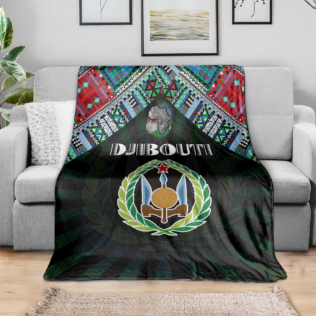 Djibouti Roots Blanket African Pride in Fingerprint and Tribal Colors