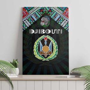 Djibouti Roots Canvas Wall Art African Pride in Fingerprint and Tribal Colors