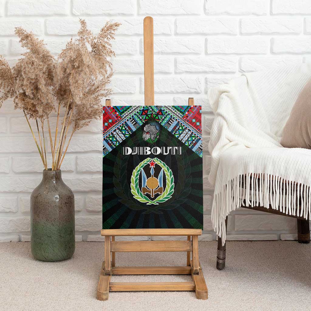 Djibouti Roots Canvas Wall Art African Pride in Fingerprint and Tribal Colors