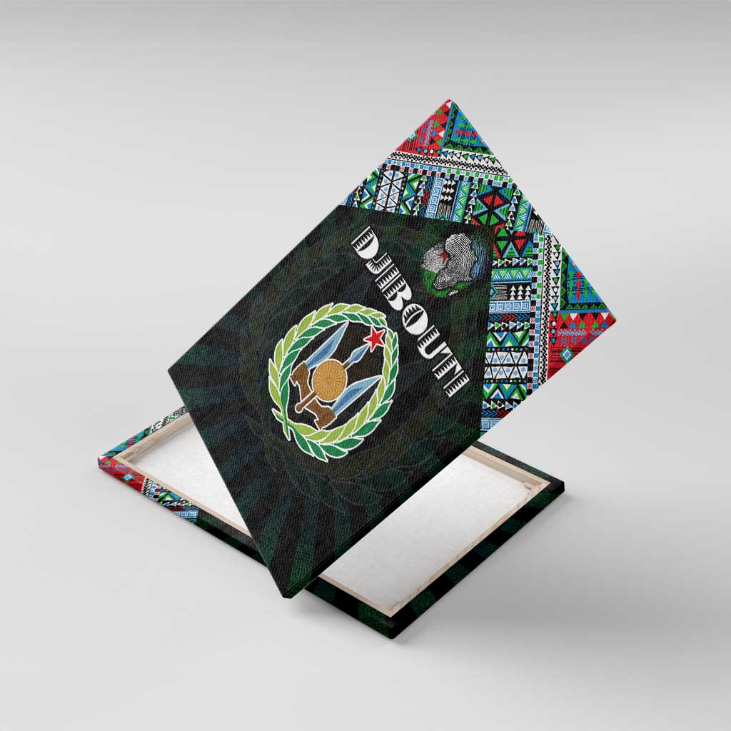 Djibouti Roots Canvas Wall Art African Pride in Fingerprint and Tribal Colors