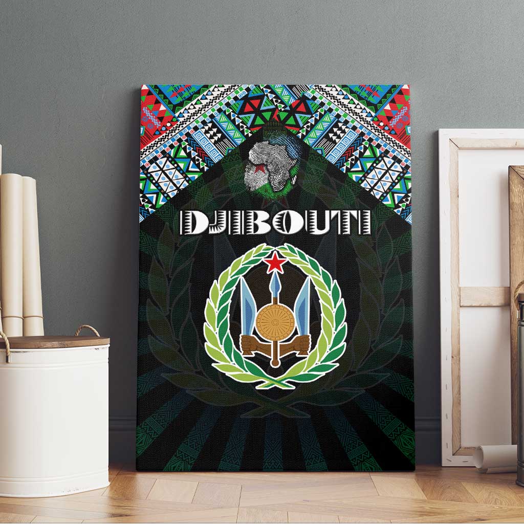 Djibouti Roots Canvas Wall Art African Pride in Fingerprint and Tribal Colors
