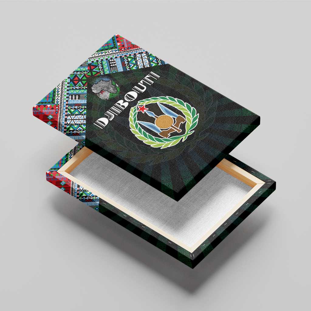 Djibouti Roots Canvas Wall Art African Pride in Fingerprint and Tribal Colors