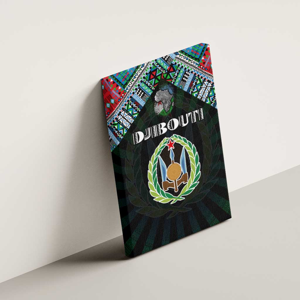 Djibouti Roots Canvas Wall Art African Pride in Fingerprint and Tribal Colors