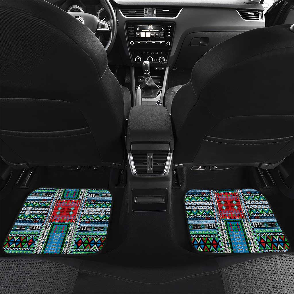 Djibouti Roots Car Mats African Pride in Fingerprint and Tribal Colors