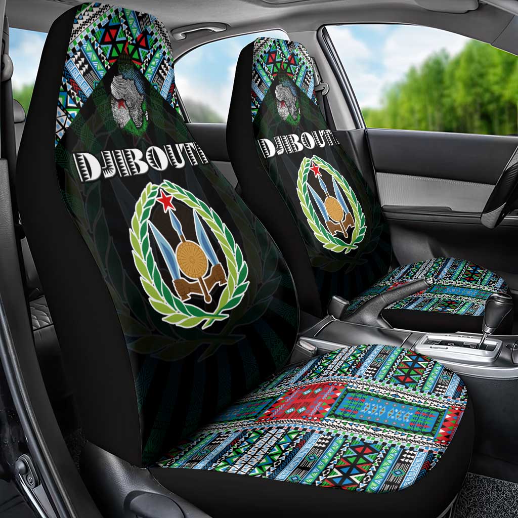 Djibouti Roots Car Seat Cover African Pride in Fingerprint and Tribal Colors