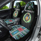 Djibouti Roots Car Seat Cover African Pride in Fingerprint and Tribal Colors