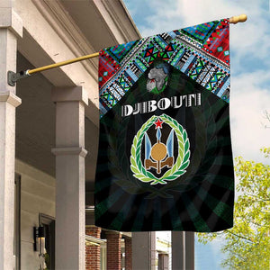 Djibouti Roots Garden Flag African Pride in Fingerprint and Tribal Colors