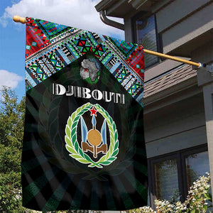 Djibouti Roots Garden Flag African Pride in Fingerprint and Tribal Colors