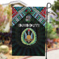 Djibouti Roots Garden Flag African Pride in Fingerprint and Tribal Colors
