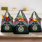 Djibouti Roots Grocery Bag African Pride in Fingerprint and Tribal Colors