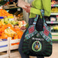 Djibouti Roots Grocery Bag African Pride in Fingerprint and Tribal Colors