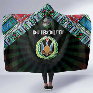 Djibouti Roots Hooded Blanket African Pride in Fingerprint and Tribal Colors
